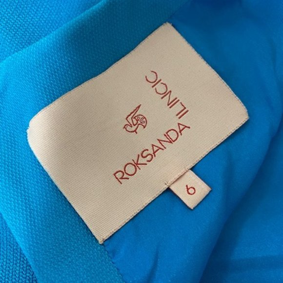 Roksanda Ilincic Kendal Silk-Gauze Dress Turquoise UK6 US2 - Picture 13 of 16